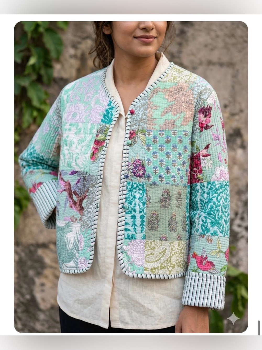 Handblock Printed Cotton Quilted Jacket